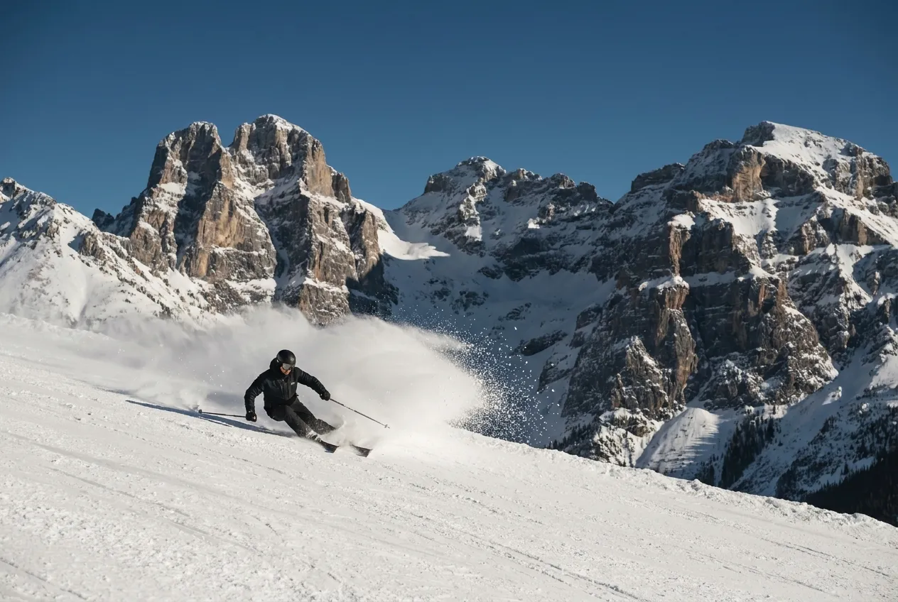 Skiing in the Rockies near Banff