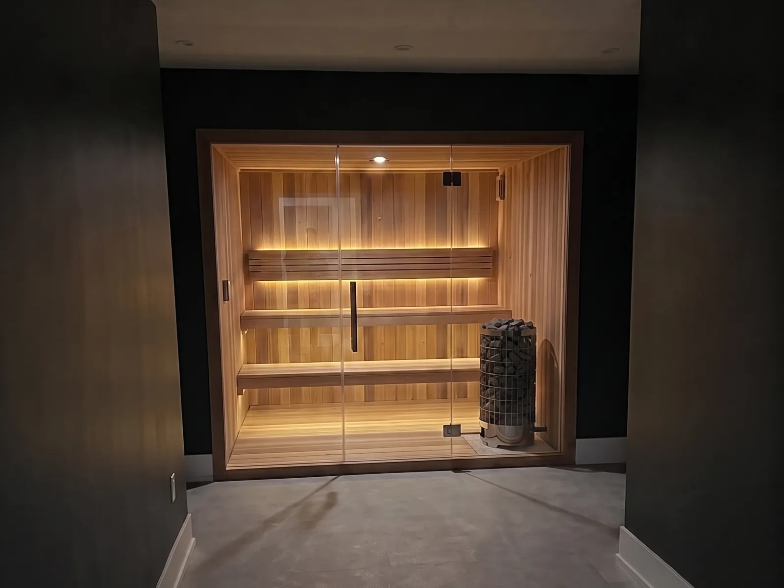 The finished cedar sauna