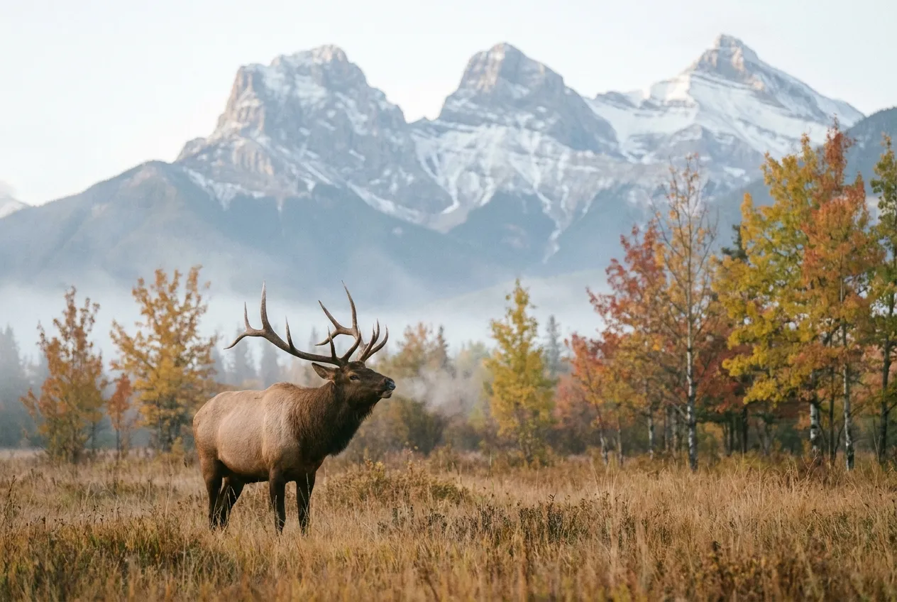 A bull elk in the Bow Valley