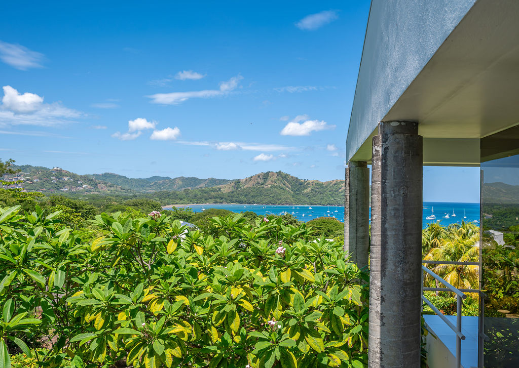 The bay of Playas del Coco framed from the property balcony